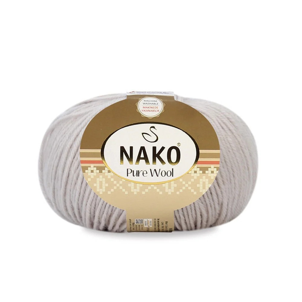 nako markasına ait 10708 Grili Bej kodlu pure wool örgü ipi