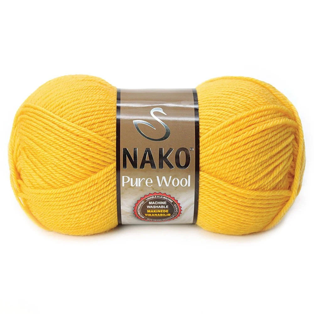 nako markasına ait 11206 Sarı kodlu pure wool örgü ipi