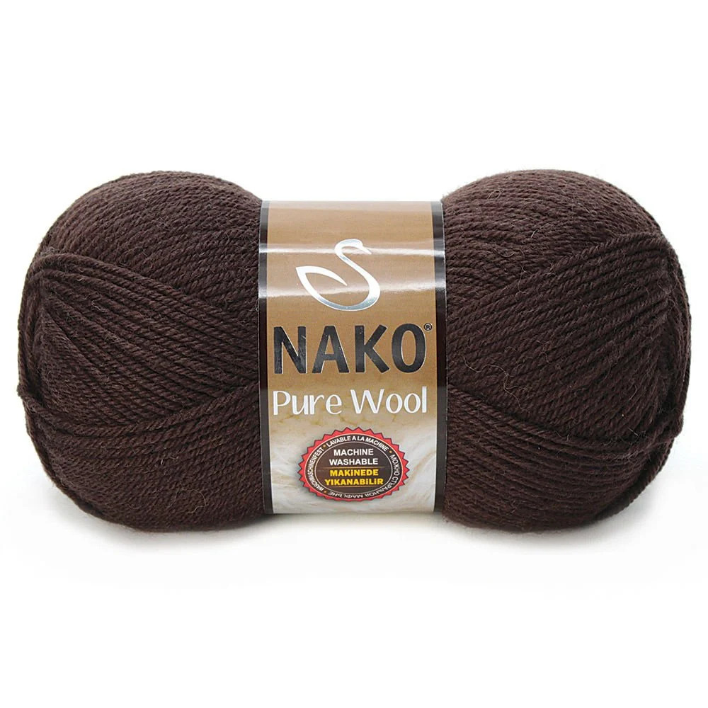 nako markasına ait 282 Acı Kahve kodlu pure wool örgü ipi