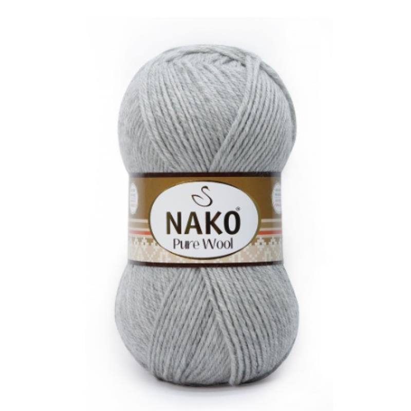 nako markasına ait 195 Açık Gri kodlu pure wool örgü ipi
